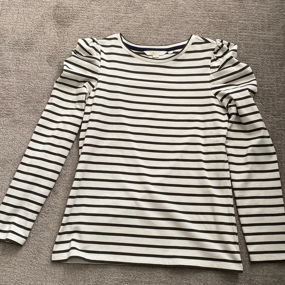 Boden NWOT dark green striped shirt